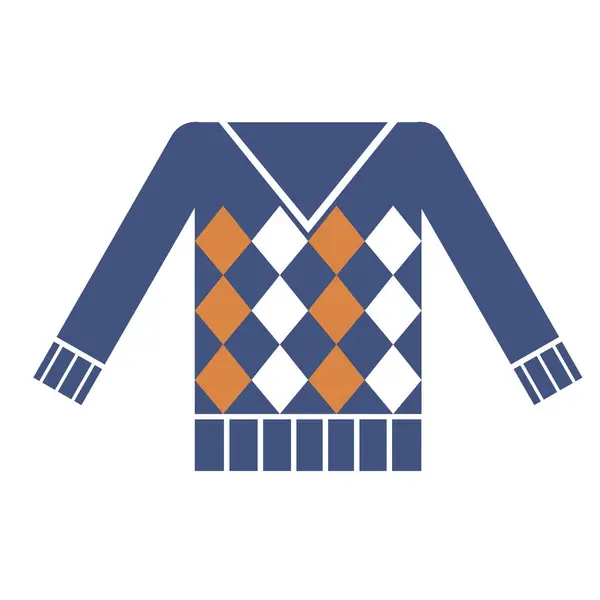 Ilustrasi datar sweater biru - Stok Vektor