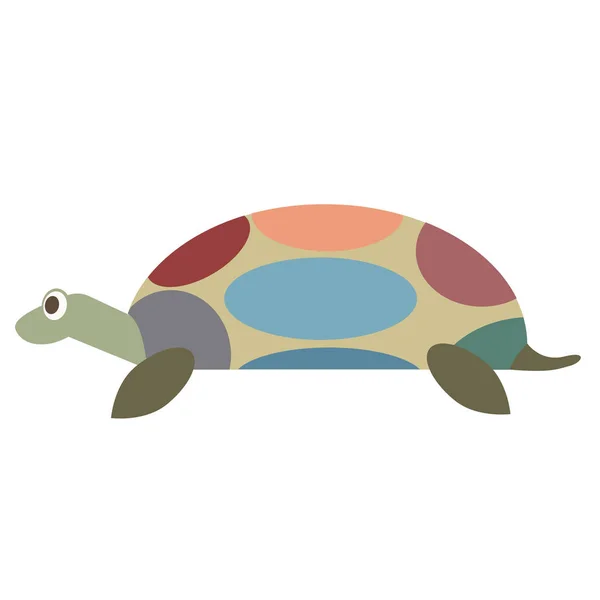 Tartaruga ilustração plana — Vetor de Stock