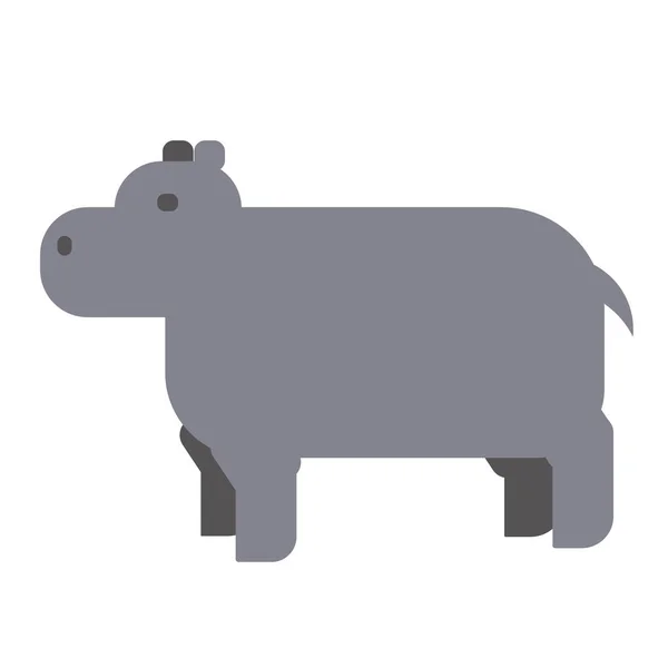 Ilustración plana hipopótamo — Archivo Imágenes Vectoriales