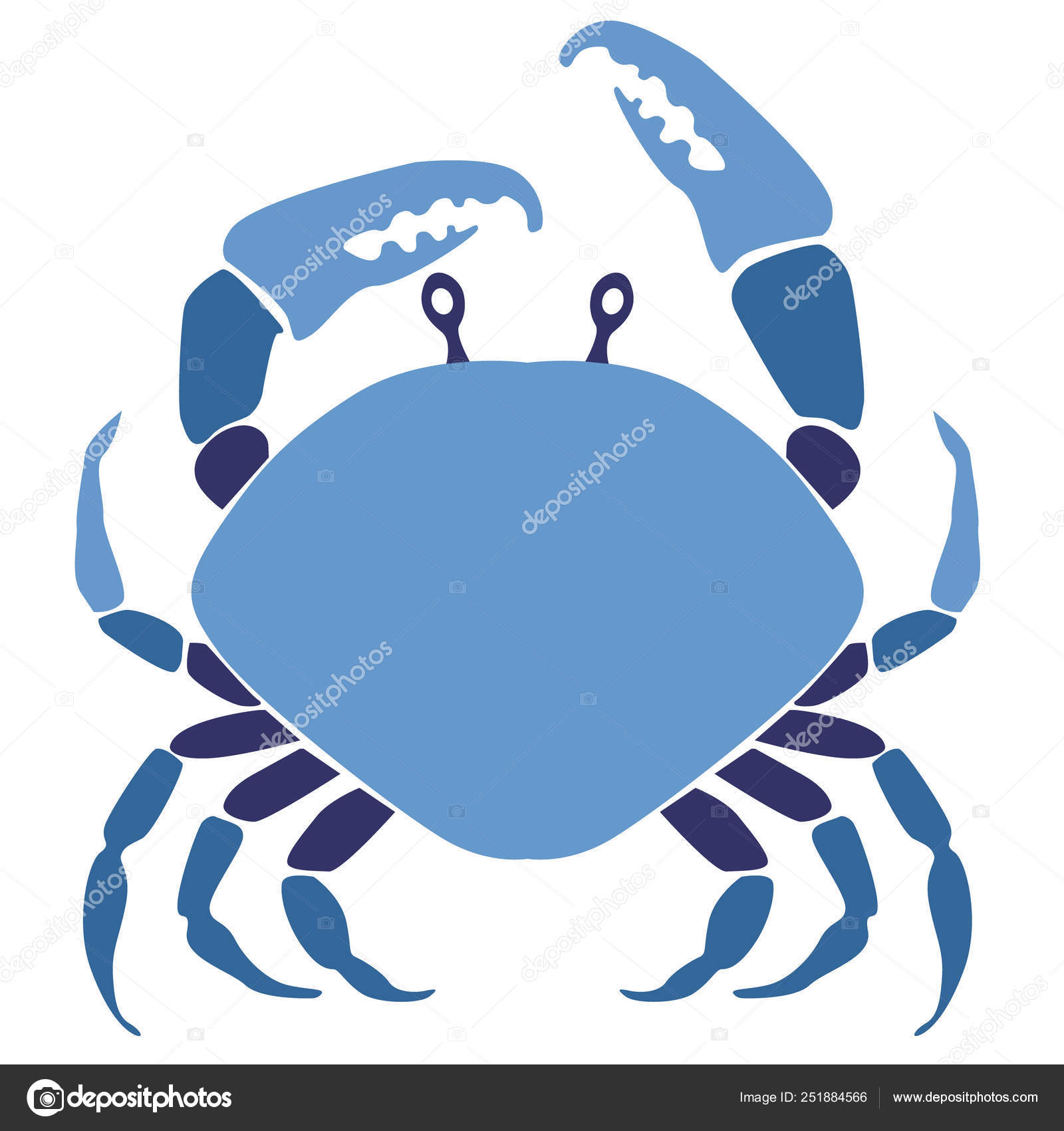 Плоская Иллюстрация Краба Векторное Изображение ©lkeskinen0 251884566