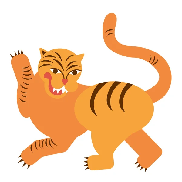 Tigre ilustração plana —  Vetores de Stock