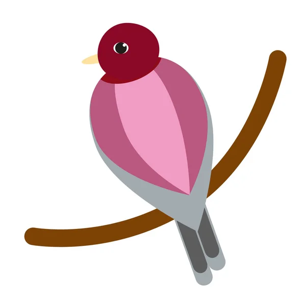 Roze vogel vlakke afbeelding — Stockvector