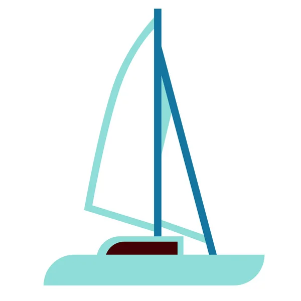 Yacht illustrazione piatta — Vettoriale Stock