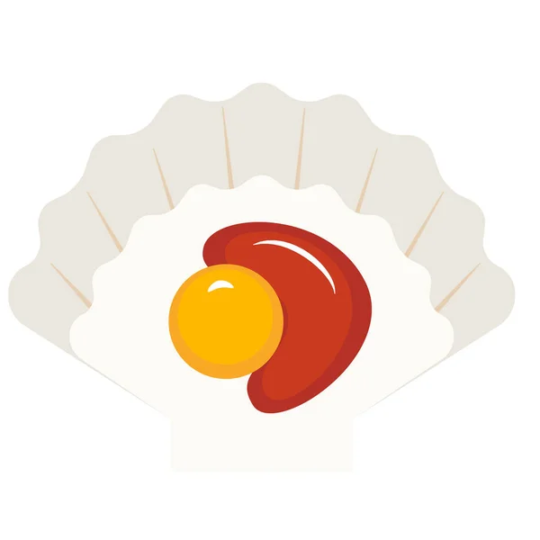 Coquille illustration plate — Image vectorielle