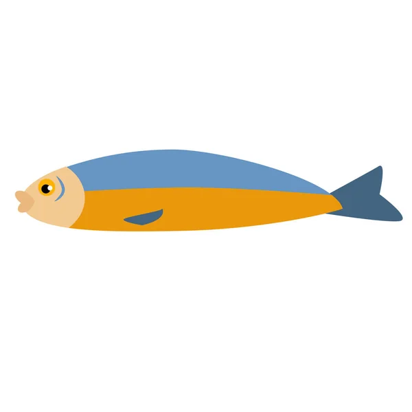 Havet fisk platt illustration — Stock vektor