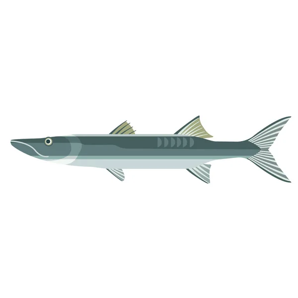 Meer Fisch flache Illustration — Stockvektor