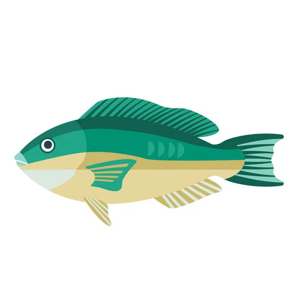 Ocean fisk platt illustration — Stock vektor