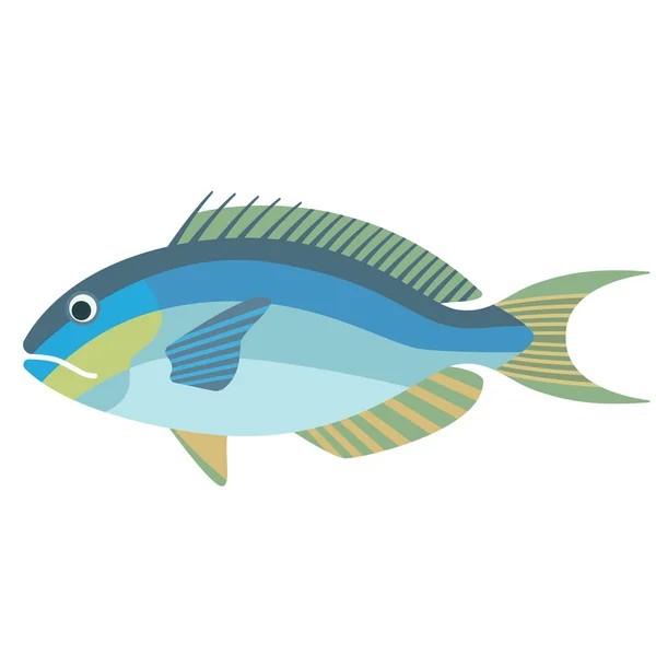 Ocean fisk platt illustration — Stock vektor