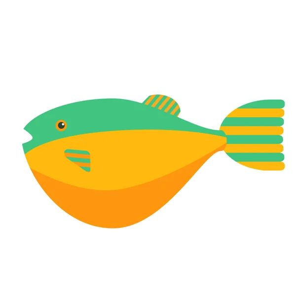 Meer Fisch flache Illustration — Stockvektor