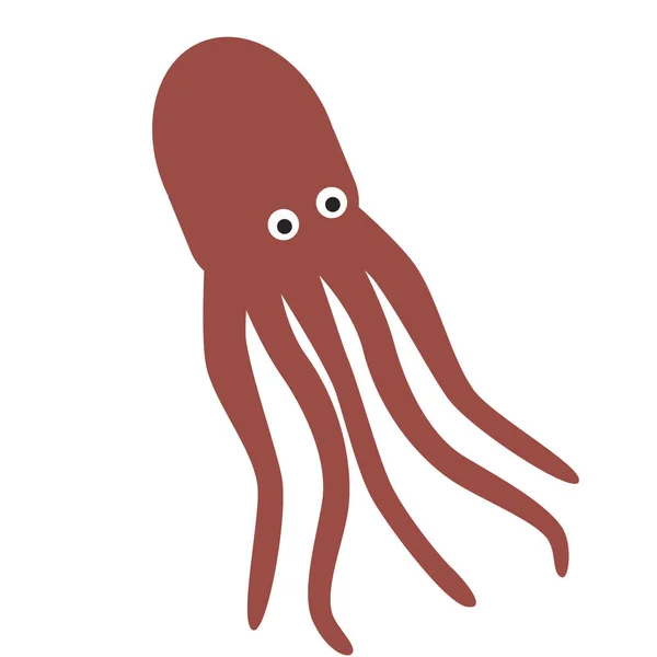 Octopus vlakke afbeelding — Stockvector