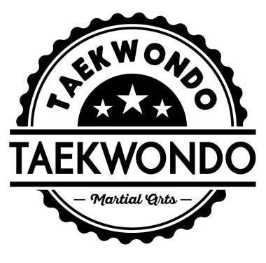 taekwondo label illustration clipart