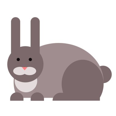 Beyaz tavşan düz illüstrasyon