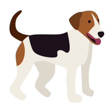 Beyaz köpek düz illüstrasyon