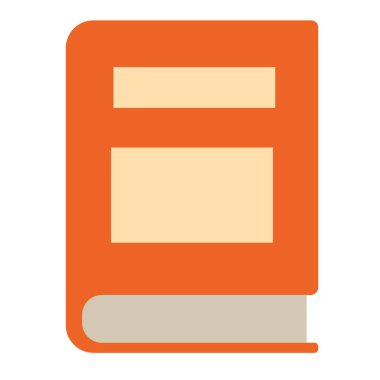 Beyaz turuncu kitap düz illüstrasyon