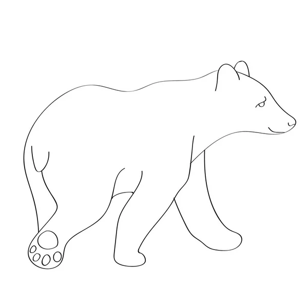 Oso ilustración plana en blanco — Vector de stock