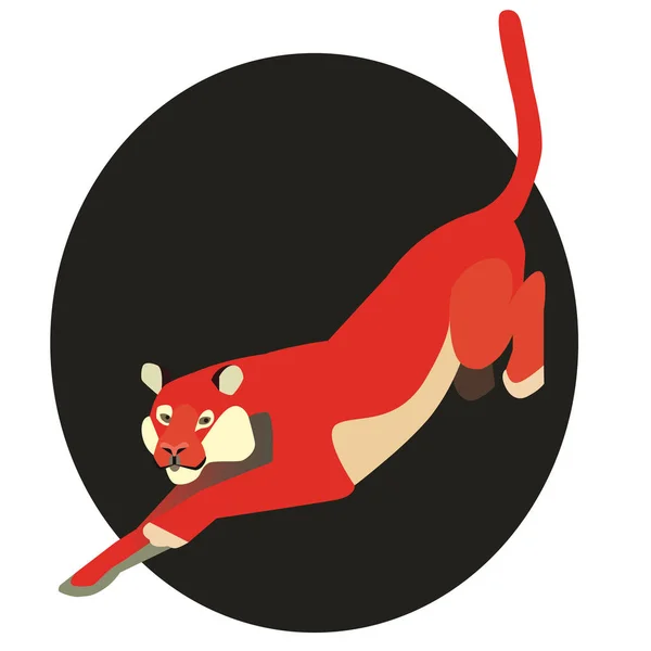 Červený tygr plochý ilustrace na bílém — Stockový vektor