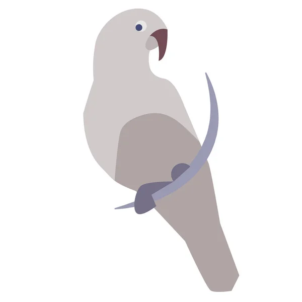 Beyaz papağan düz Illustration — Stok Vektör