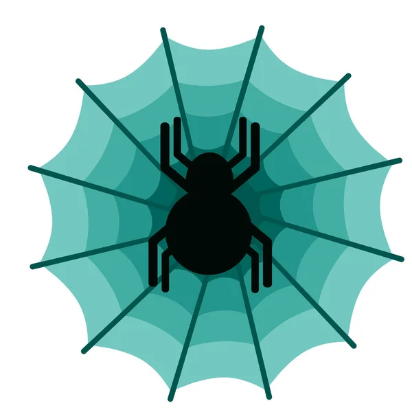 Spinnenflache Abbildung auf weiß — Stockvektor