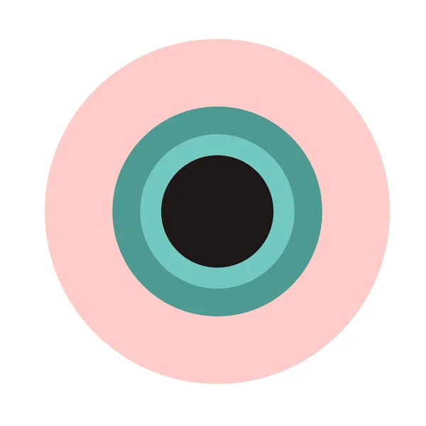 Illustrazione piatta dell'occhio su bianco — Vettoriale Stock