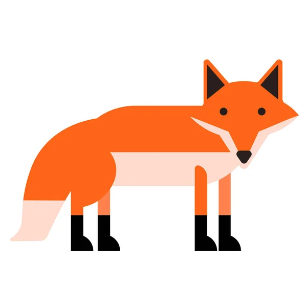 Fox ilustração plana em branco — Vetor de Stock