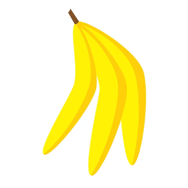 Banán lapos fehér illusztráció — Stock Vector