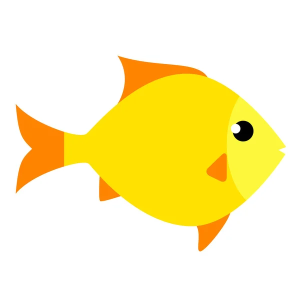 Ilustración plana de peces amarillos sobre blanco — Vector de stock