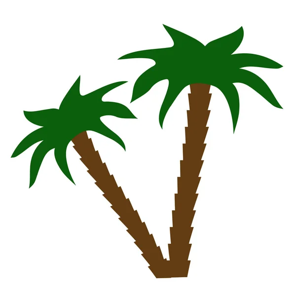 Palm tree płaskie ilustracja na białym — Wektor stockowy