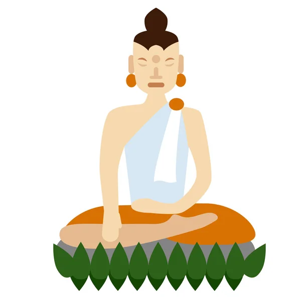 Buddhist flat illustration on white — Stock Vector