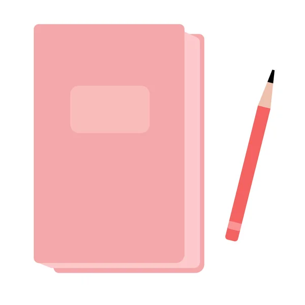 Notebook illustrazione piatta su bianco — Vettoriale Stock