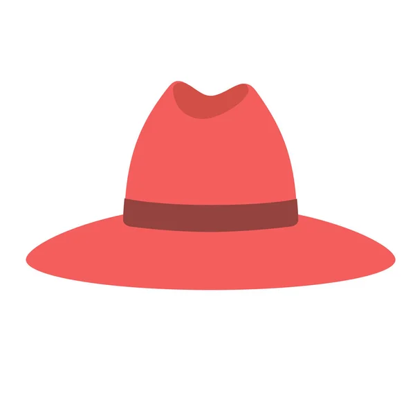 Cappello rosso illustrazione piatta su bianco — Vettoriale Stock