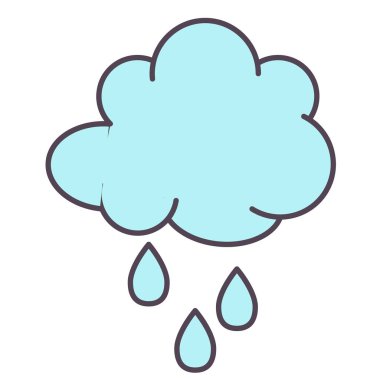 Yağmurlu bulut düz resimde beyaz