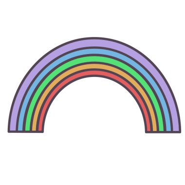 Gökkuşağı düz resimde beyaz