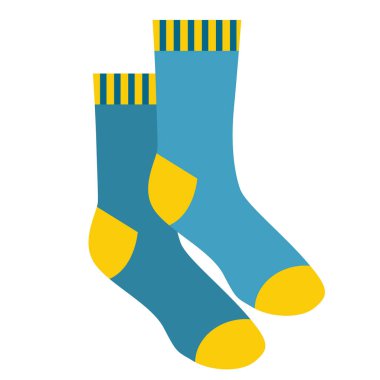 Beyaz üzerinde mavi çorap düz illüstrasyon