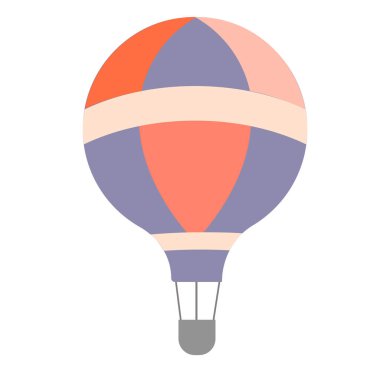 Sıcak hava balon düz resimde beyaz