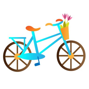 Beyaz Bisiklet düz illüstrasyon