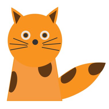 Beyaz kedi düz illüstrasyon