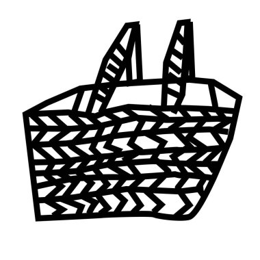 Sepet düz resimde beyaz