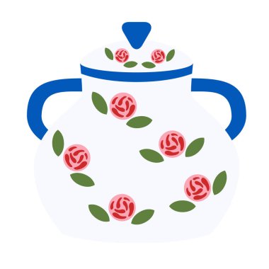 beyaz üzerine pot düz illüstrasyon