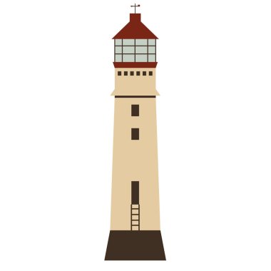 Deniz feneri düz resimde beyaz