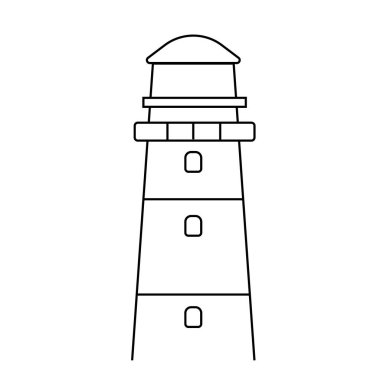 Deniz feneri düz resimde beyaz