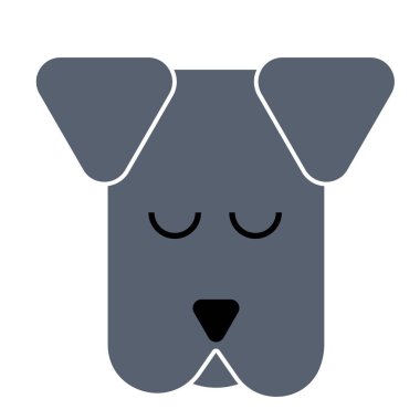 Köpek s yüz düz resimde beyaz