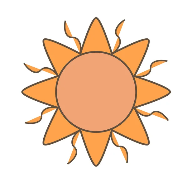 Scorching sun flat illustration on white — Stock Vector