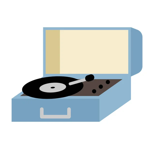 Record player flat illustration on white — Stock Vector