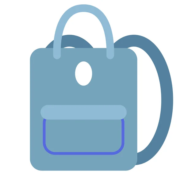 Синій рюкзак плоска ілюстрація на білому — стоковий вектор
