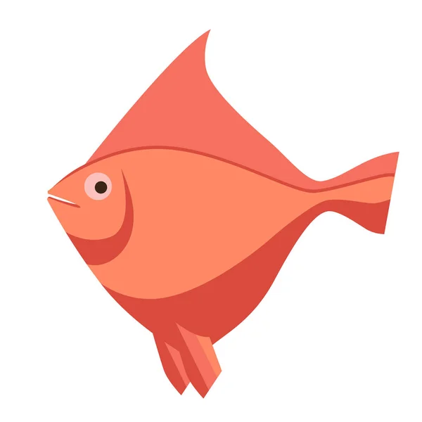 Poisson rouge illustration plate sur blanc — Image vectorielle