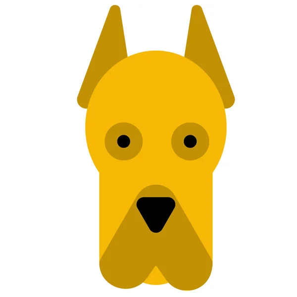 Perro s cara plana ilustración en blanco — Vector de stock