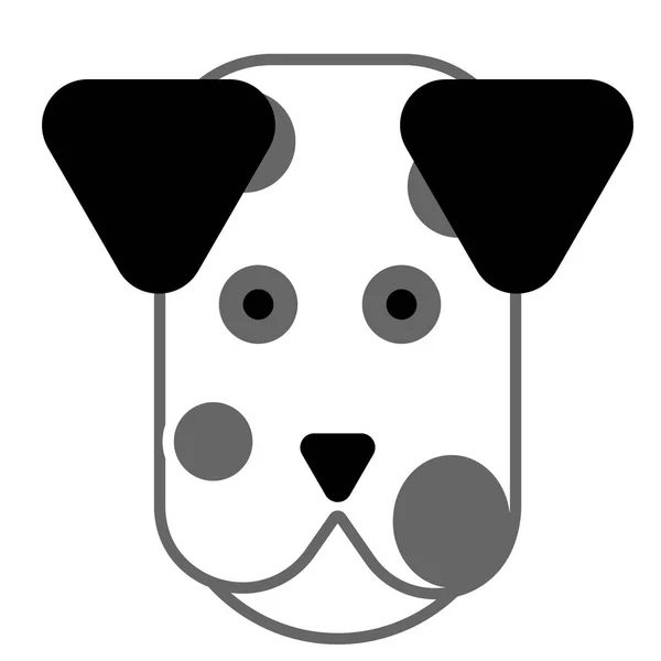 Visage de chien illustration plate sur blanc — Image vectorielle