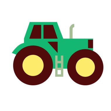 Traktör düz resimde beyaz