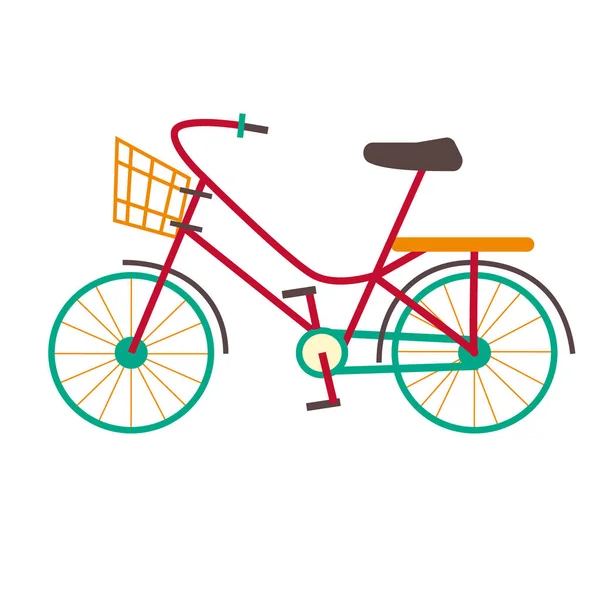 Cidade bicicleta plana ilustração em branco — Vetor de Stock