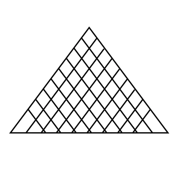 Louvre pirâmide plana ilustração em branco — Vetor de Stock